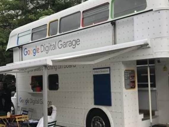 The launch of the Google digital bus in Barkers Pool