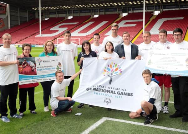 Britain's Got Talent star Kyle Tomlinson helped athletes launch the Special Olympics event at Bramall Lane, Sheffield, in July. PIcture: Glenn Ashley.