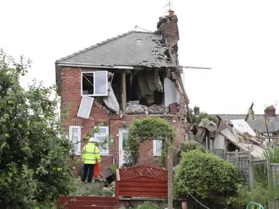 The scene in Rosslyn Avenue, Sunderland, after the explosion (Owen Humphreys/PA)