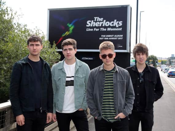 Live For The Moment - The Sherlocks debut album is being promoted with huge Las Vegas style roadside billboards including this one in Penistone Road, Sheffield. Photo: Glenn Ashley.