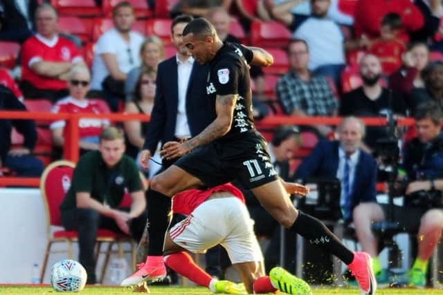 New signing Jay-Roy Grot made his United debut against Forest. PIC: Simon Hulme