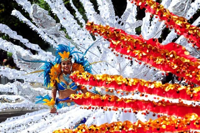 Eye-catching costumes on show during the carnival.