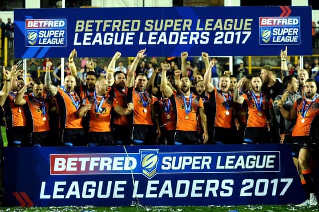 2017 League Leaders' Shield winners, Castleford Tigers. PIC: Jonathan Gawthorpe