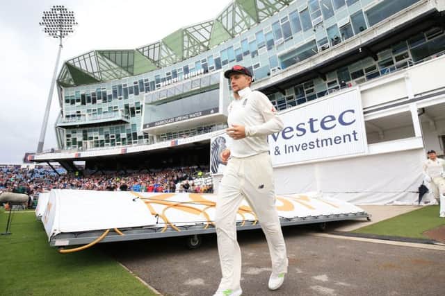 In charge: England's Joe Root runs out during day five of the the second Test at Headingley.