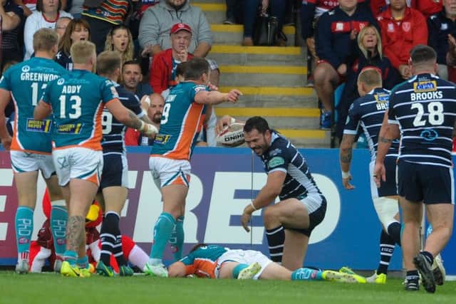 Tryscorer Frankie Mariano make a big impression off the bench against his first professional club, Hull KR. PIC: James Hardisty