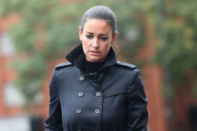 Sky Sports presenter Kirsty Gallacher arrives at Slough Magistrates' Court. PIC: PA