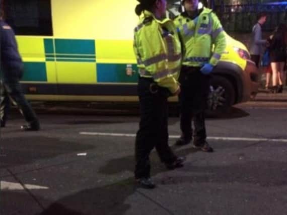 The emergency services were called to an incident outside the Paris nightclub in Sheffield City Centre last night. Picture: Diana Turner
