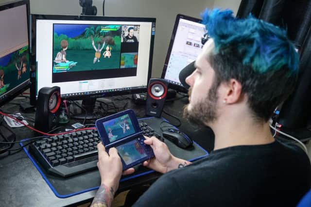 Liam Edwards, of Derby, a Pokemon ace trainer who makes a living making Youtube vlogs.  See NTI story NTIPOKE.  A Pokemon gamer quit his job to become a full-time YouTuber - with millions of views making him almost Â£5,000 in one month.  Liam Edwards, 28, from Derby,  was working as a transport coordinator at a concrete company when he realised he didnt have any hobbies or interests.  He had played videogame Pokemon Blue when it first came out in 1999, but after giving up he didnt play it again for 12 years until 2013, when he was hospitalised.  He fell in love with Pokemon again and eventually decided to try making YouTube videos about Pokemon, slowly building up an audience of around 500 people.  In July 2015, a video he had made that March called Top 5 Saddest Pokemon Goodbyes saw his followers catapult to 25,000.  The video is still his most-watched with 2.7 million views, and he now has over 100,000 subscribers to his YouTube channel, Ace Trainer Liam.  He now makes enough money to survive off throu