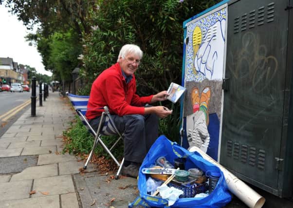 Artist Paul Hudson at work in Headingley. PIC: Tony Johnson