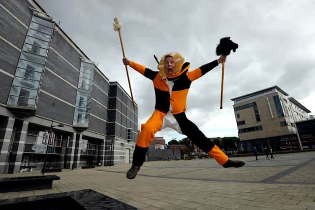 DRAMA: The Kings fool leaps into action. PIC: Scott Merrylees