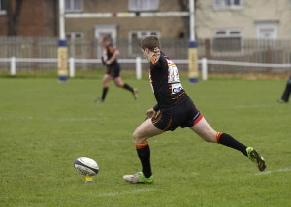 Joe Rowntree was on target for Otley with the boot and with ball in hand.
