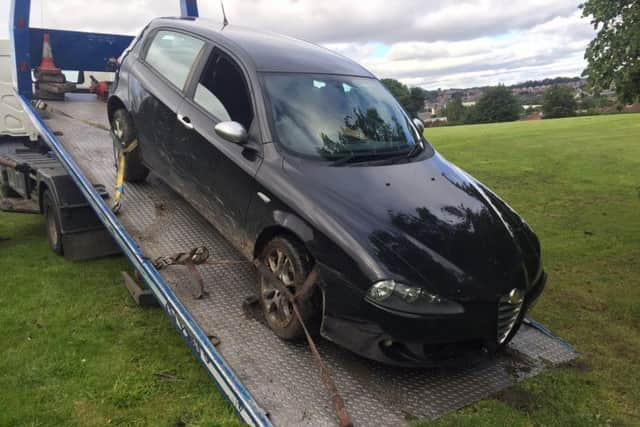 The ditched car