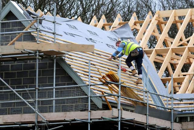 File photo dated 28/02/12 of houses being built in Derbyshire as house building has got off to its best start to the year since 2007, with most of the UK seeing strong growth, an industry body has reported. PRESS ASSOCIATION Photo. Issue date: Friday May 8, 2015. The National House Building Council (NHBC) said that 40,281 new homes were registered between January and March, marking the highest total for the first three months of the year since 53,420 new registrations were recorded in early 2007. The "encouraging" figures seen so far for 2015 also represent an 18% increase when compared with the first three months of 2014, the NHBC said. But in London, new registrations were down by 29% year-on-year in the first three months of 2015. In March alone, 17,210 new homes were registered across the country, marking an upswing of nearly one third (32%) compared with March 2014. The NHBC's registration figures are taken from builders who are responsible for around 80% of homes constructed in the UK. Builders are requ