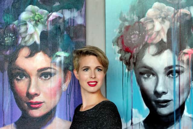 Artist Bay Backner pictured with her work at Cafe 164, The Gallery at 164, Leeds.
Picture by Simon Hulme