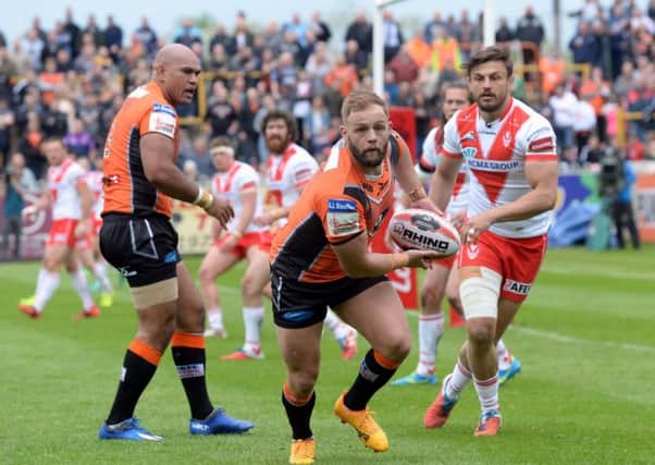 Paul McShane on the attack for Castleford. He could win five titles as a player and a coach this season.