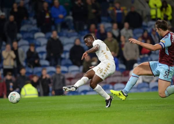 Hadi Sacko fires in Leeds' opening goal.
