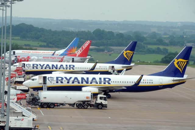 21 June 2017....... Ryanair at Leeds Bradford Airport. Picture Tony Johnson.