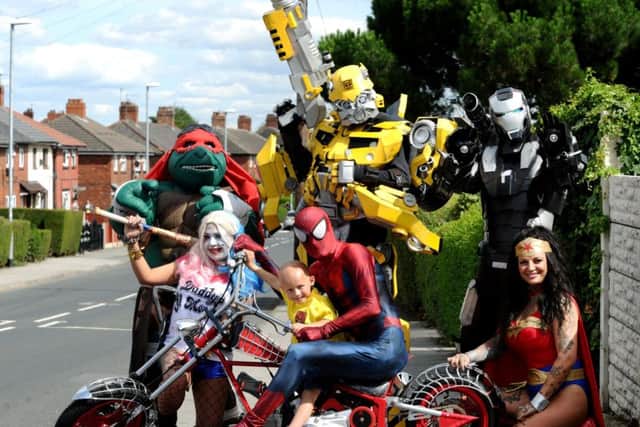 Toby Nye met his super heroes idols when they surprised him at his Leeds home in August.