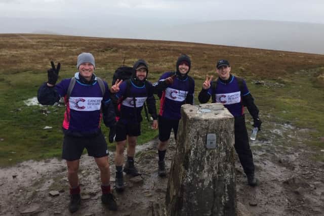 Greg Saunders and friends pictured during the Yorkshire Three Peaks charity challenge.