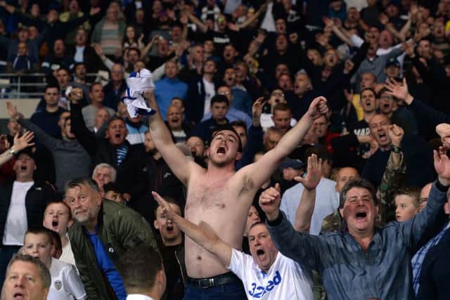 Leeds United fans were in fine voice at the Cardiff City Stadium on Tuesday night, despite their team's 3-1 defeat.  Picture: Bruce Rollinson