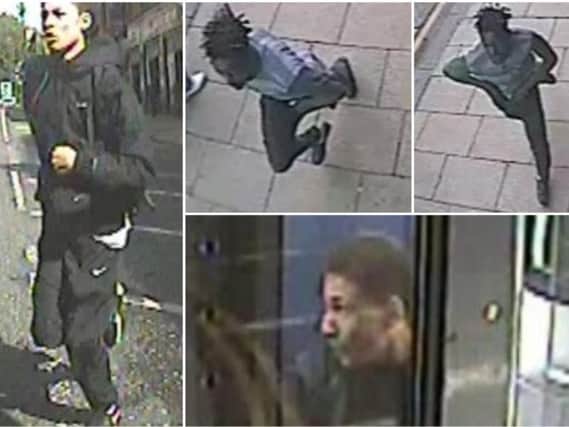 CCTV images released by detectives investigating a stabbing in Leeds city centre.