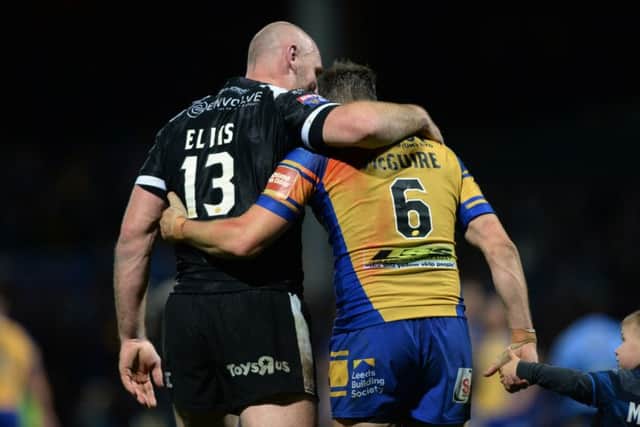Garteh Ellis and Danny McGuire at full time.