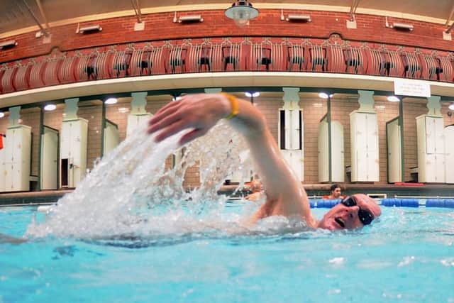 Triathlete Beginners for at Bramley Baths, Leeds..Owen Scurrah-Smyth is pictured during the session..11th January 2017 ..Picture by Simon Hulme
