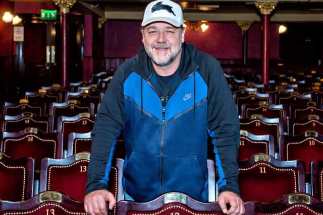 Russell Crowe at Leeds' City Varieties music hall.