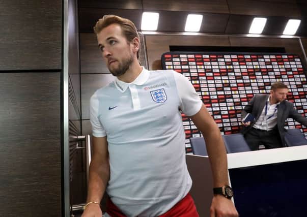 England's Harry Kane during a press conference at Enfield Training Centre, London.