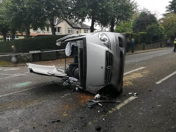 The crashed car. Photo: West Yorkshire Police