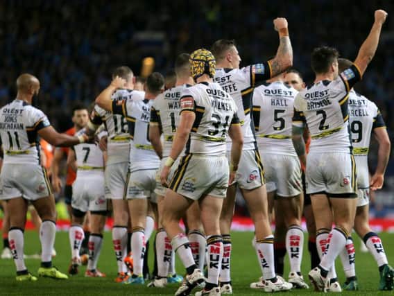 The triumphant Leeds Rhinos squad