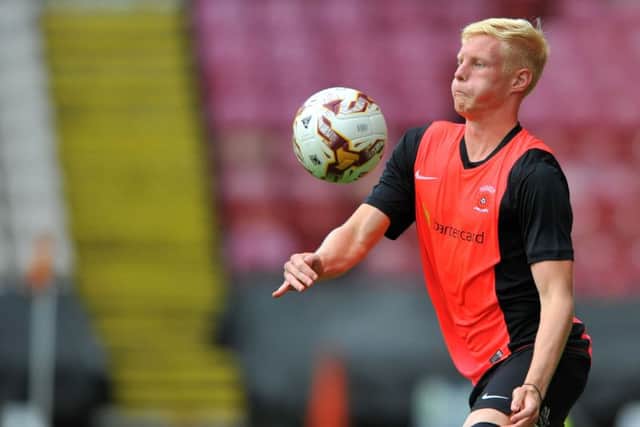 New Guiseley signing Darren Holden in action for Hartlepool United against Bradford AFC. PIC: Frank Reid