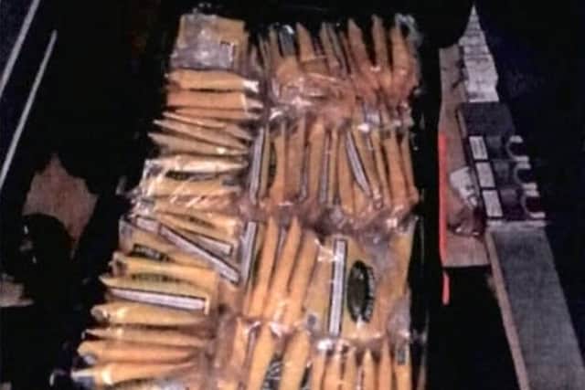 The illicit tobacco found by police