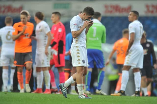 THE ONE THAT GOT AWAY: Leeds United's Pablo Hernandez rues his  late penalty miss. Picture: Tony Johnson.