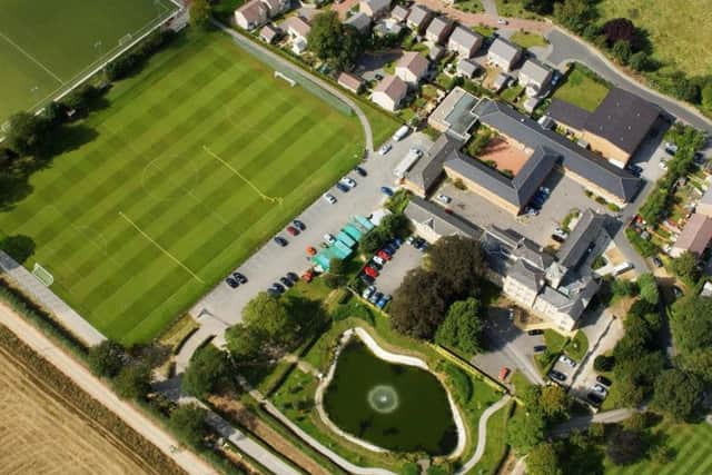An aerial view of Leeds United's training ground at Thorp Arch