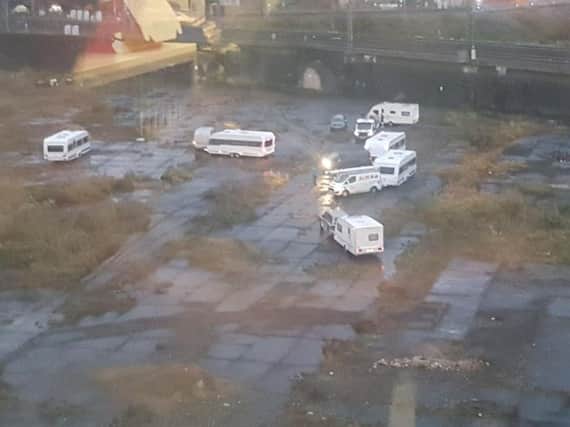 Travellers had arrived on land in Leeds city centre