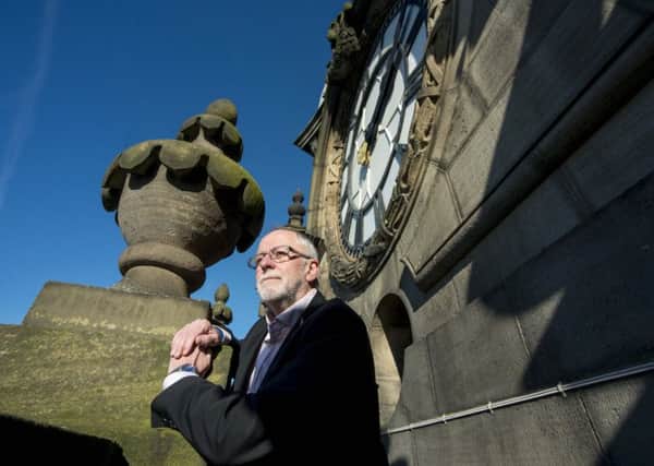27 October 2017.
Eric Ambler who is in charge of changing the time on the Leeds Town Hall clock.