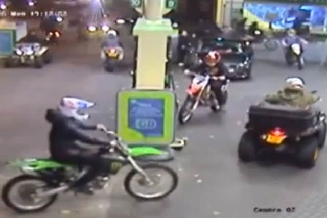 FLASHBACK: CCTV footage of bikers taking part in a "Mad Max-style" Halloween ride-out in Leeds city centre. PIC: PA
