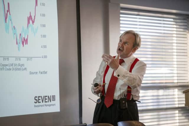 27 October 2017.The Sheffield City Region Quarterly Economic Survey breakfast at Source Skills Academy, Sheffield.Keynote speaker Justin Urquhart Stewart of 7 Investment Management one of themost respected City commentators.