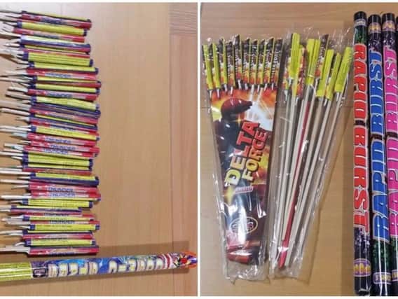 Some of the fireworks seized by police in north Leeds.