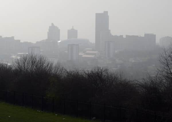 pollution: Smog over Leeds city centre. Glen Minikin / rossparry.co.uk