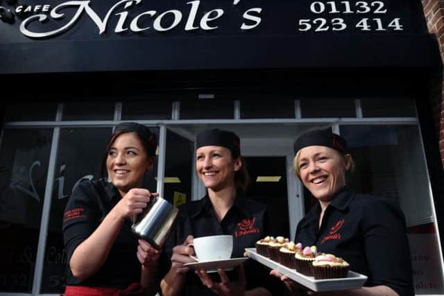 Staff at Cafe Nicole's celebrating after they were named the Yorkshire Evening Post's Cafe of the Year back in April. Picture from left are Sophie Gibbon, Nicola Copley and Alana Spencer.