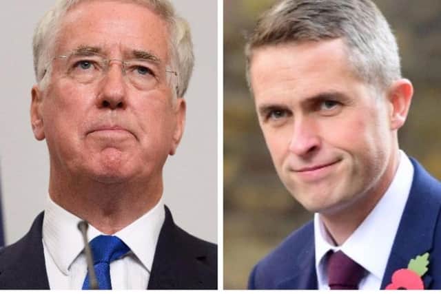 Gavin Williamson, right, has taken over from Sir Michael Fallon, left, as new Defence Secretary.