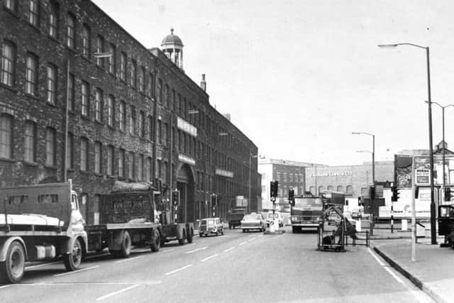 Leeds, Wellington Street 1967

Used YEP letters page

Bean Ing Mills, site for the new Yorkshire Post Newspapers buildings is on the left of our picture.

The name on the front of the building reads "Joshua Wilson and Sons Ltd."

The picture was taken looking down Wellington Street .... The entrance to Westgate is on the right.
