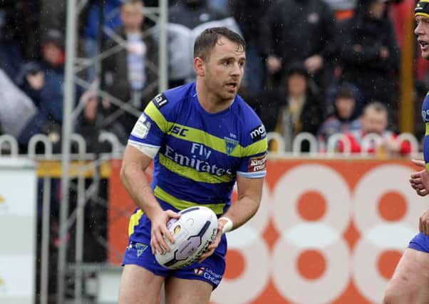 Ritchie Myler, in action for Warrington Wolves.