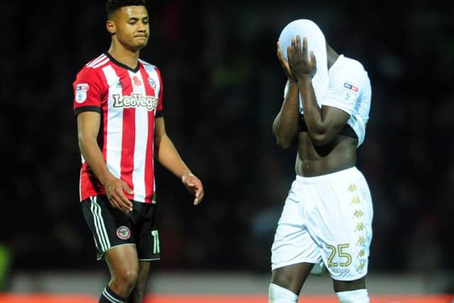 Ronaldo Vieira shows his frustration after the final whistle at Brentford.