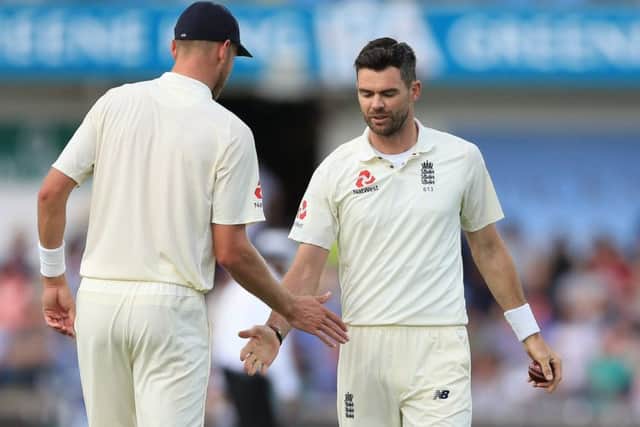 England's James Anderson, right. Picture: PA.