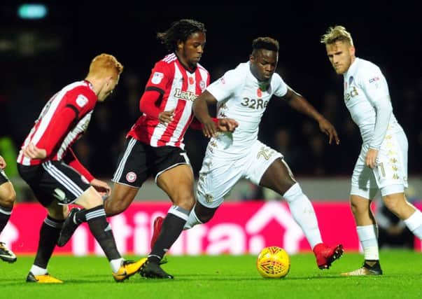 SHINING LIGHTS: Ronaldo Vieira, centre, and Samu Saiz, right, were arguably Leeds United's two best players at Brentord. Picture by Simon Hulme.