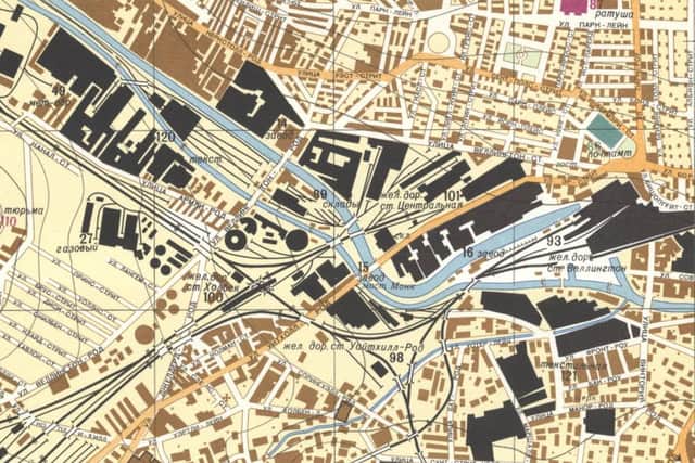 One of the secret Soviet maps showing Leeds city centre.
