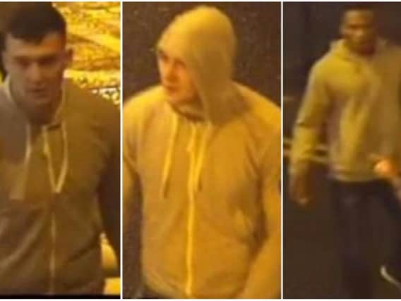Police want to trace the two men pictured in these CCTV images.